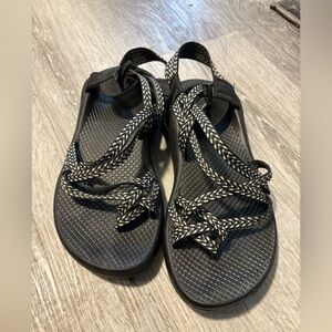 Chaco Black and White Adventure Sandals